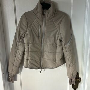 FP Movement Gathering Storm Run Puffer Jacket XS Taupe